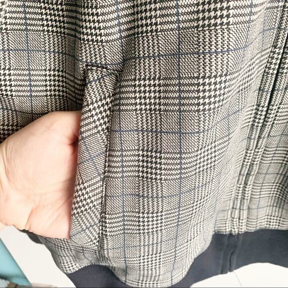 Marc Ecko Cut & Sew Jacket Blue Gray Plaid Stripe Zip Front Racing Stripes Large - Picture 6 of 7